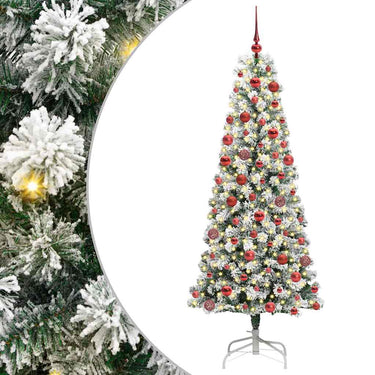 Vidaxl kunstmatige inklapbare kerstboom groen en wit 180 cm
