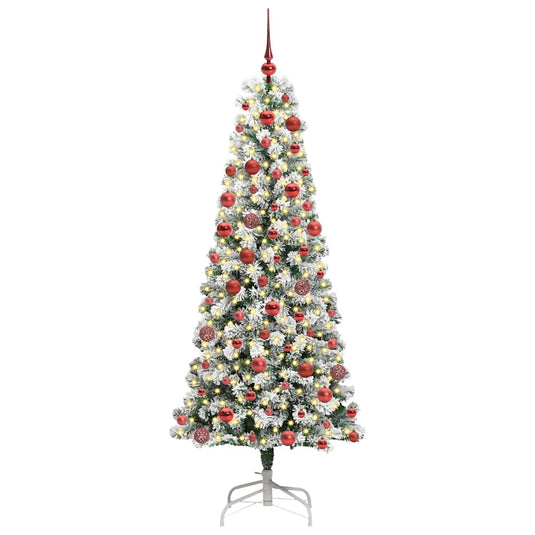 Vidaxl kunstmatige inklapbare kerstboom groen en wit 180 cm