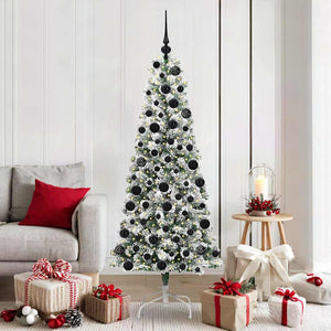 Vidaxl kunstmatige inklapbare kerstboom groen en wit 180 cm