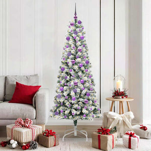 Vidaxl kunstmatige inklapbare kerstboom groen en wit 180 cm