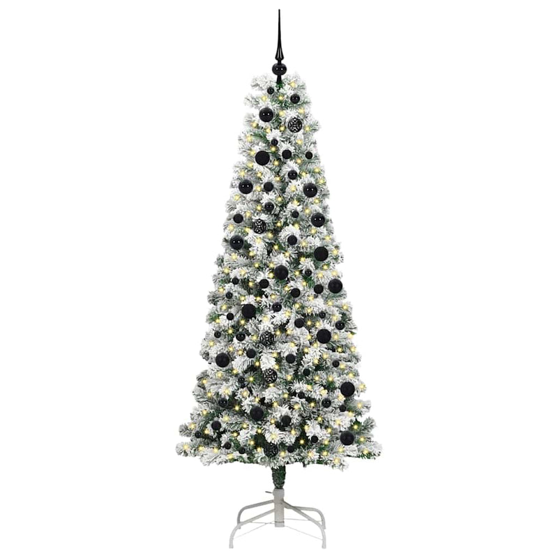 Chargez l'image dans la visionneuse de la galerie, Vidaxl kunstmatige inklapbare kerstboom groen en wit 210 cm
