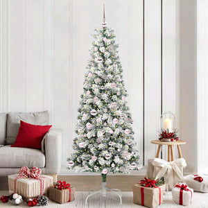 Vidaxl kunstmatige inklapbare kerstboom groen en wit 210 cm