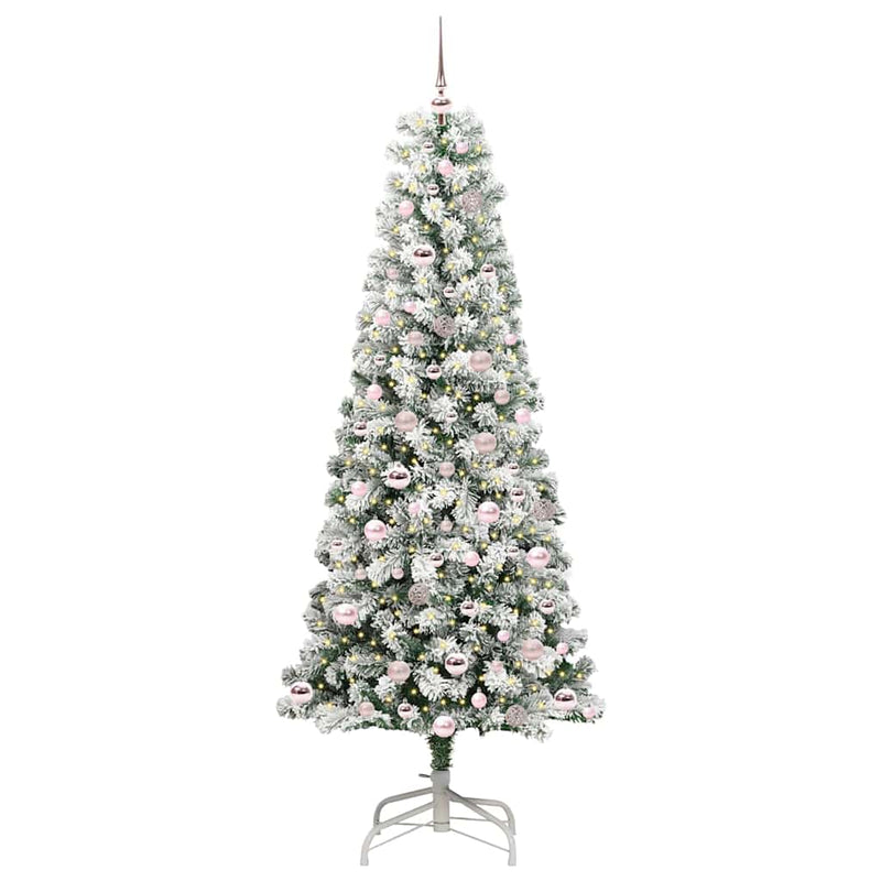 Chargez l'image dans la visionneuse de la galerie, Vidaxl kunstmatige inklapbare kerstboom groen en wit 210 cm
