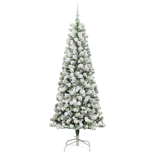 Vidaxl kunstmatige inklapbare kerstboom groen en wit 210 cm