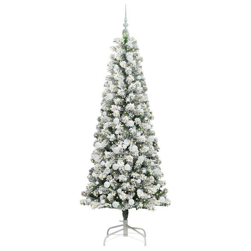 Chargez l'image dans la visionneuse de la galerie, Vidaxl kunstmatige inklapbare kerstboom groen en wit 210 cm
