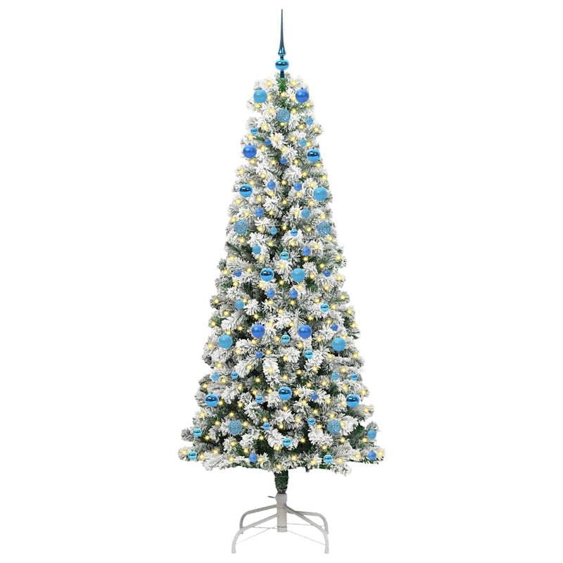 Chargez l'image dans la visionneuse de la galerie, Vidaxl kunstmatige inklapbare kerstboom groen en wit 210 cm
