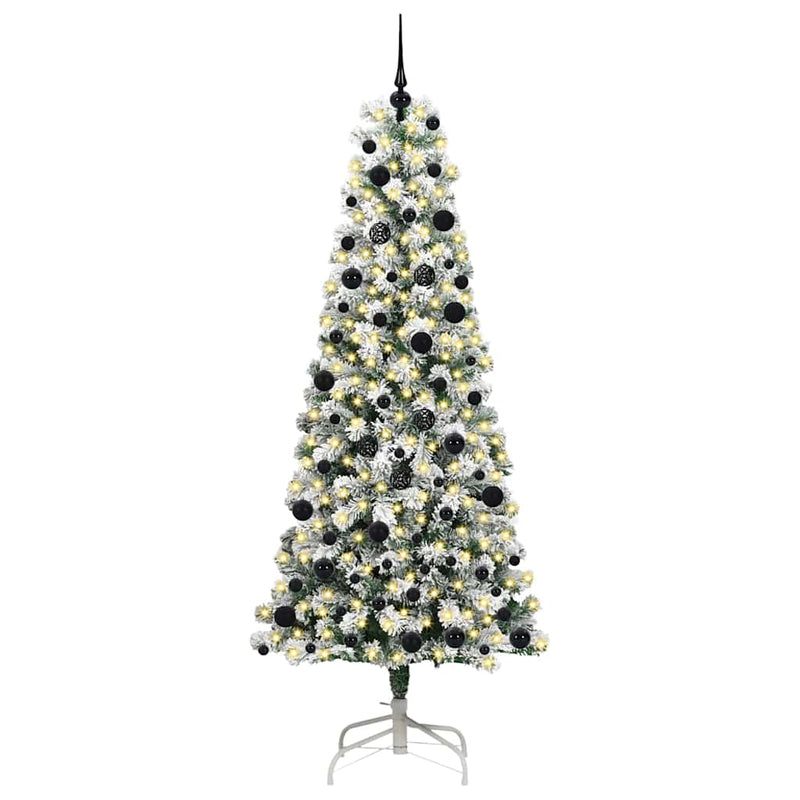 Chargez l'image dans la visionneuse de la galerie, Vidaxl kunstmatige inklapbare kerstboom groen en wit 240 cm

