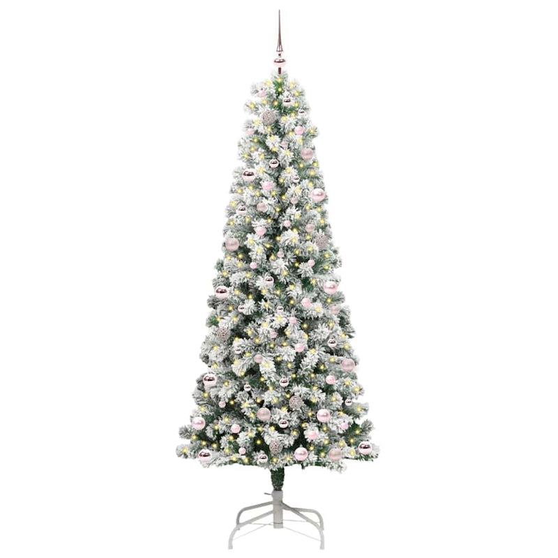 Chargez l'image dans la visionneuse de la galerie, Vidaxl kunstmatige inklapbare kerstboom groen en wit 240 cm
