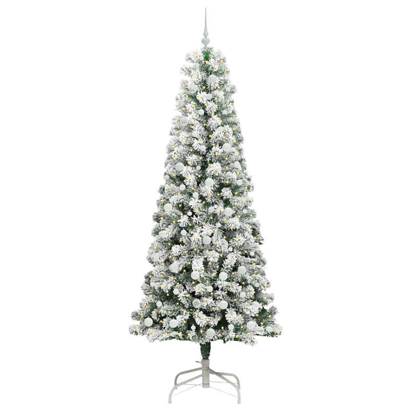 Chargez l'image dans la visionneuse de la galerie, Vidaxl kunstmatige inklapbare kerstboom groen en wit 240 cm
