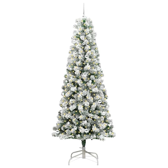 Vidaxl kunstmatige inklapbare kerstboom groen en wit 240 cm