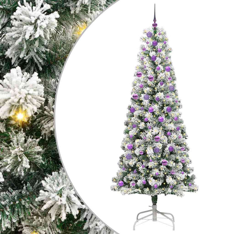 Chargez l'image dans la visionneuse de la galerie, Vidaxl kunstmatige inklapbare kerstboom groen en wit 240 cm
