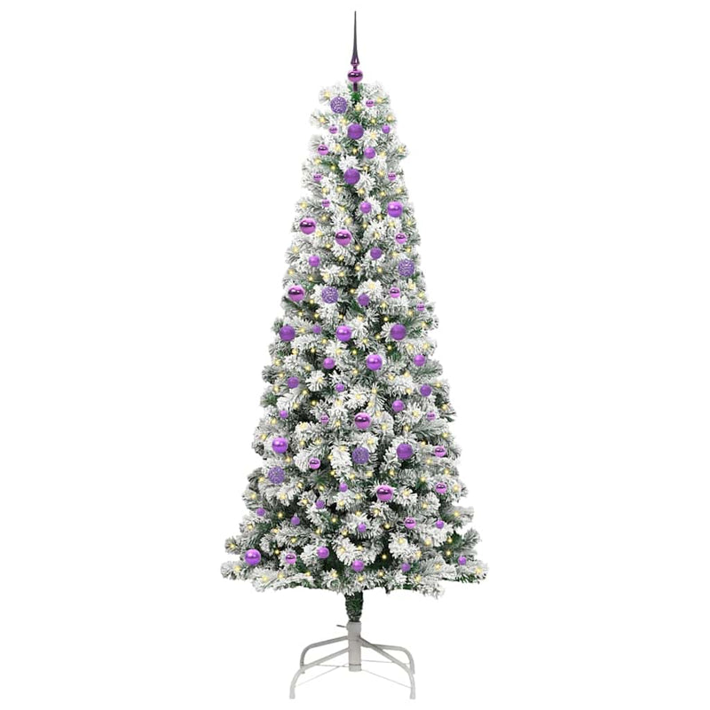 Chargez l'image dans la visionneuse de la galerie, Vidaxl kunstmatige inklapbare kerstboom groen en wit 240 cm

