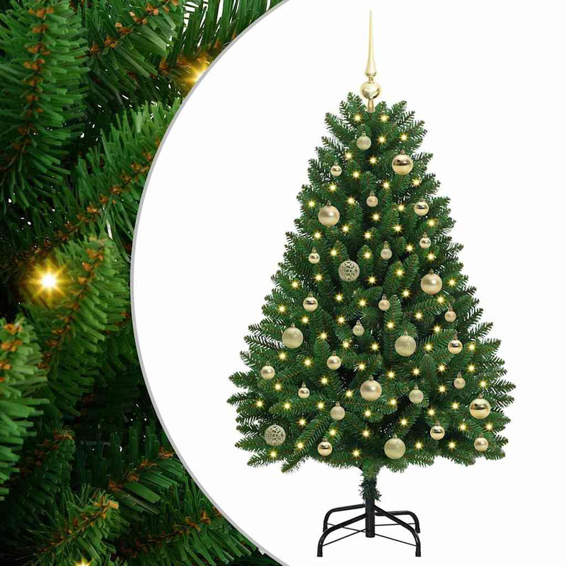 ギャラリービューアに画像をロードする, Vidaxl kunstkerstboom met 150 led groen 120 cm pvc en metaal
