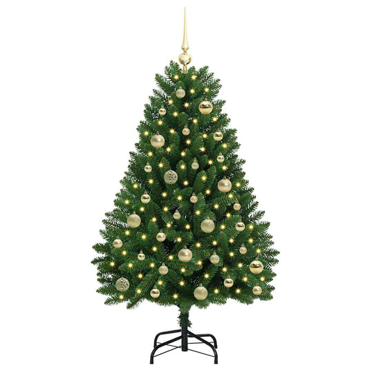 Vidaxl kunstkerstboom met 150 led groen 120 cm pvc en metaal