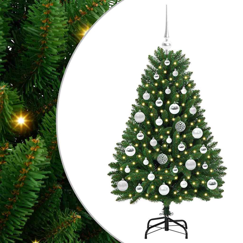 ギャラリービューアに画像をロードする, Vidaxl kunstkerstboom met 150 led groen 120 cm pvc en metaal
