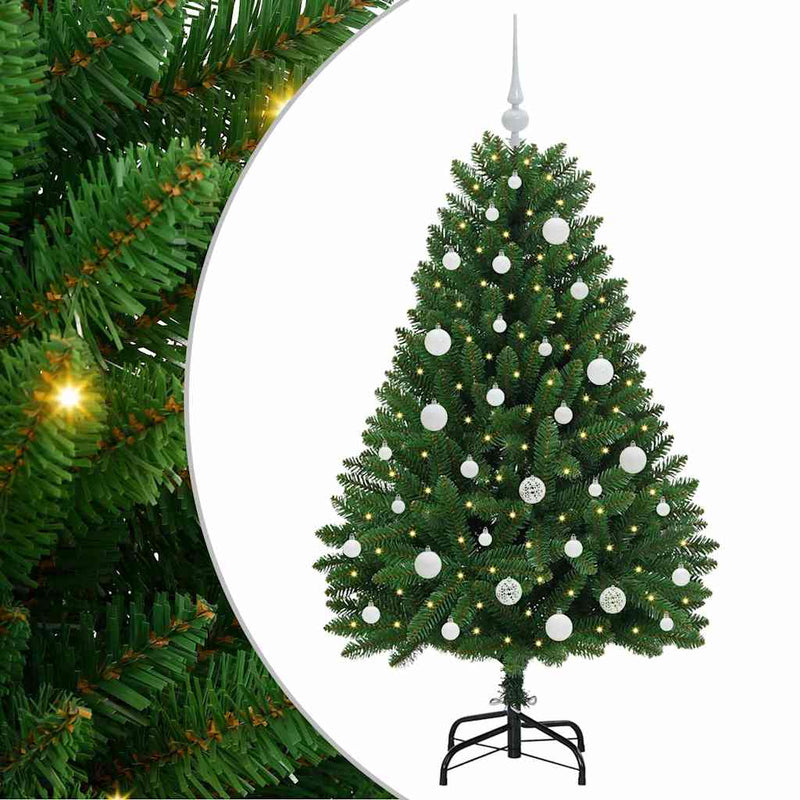 ギャラリービューアに画像をロードする, Vidaxl kunstkerstboom met 150 led groen 150 cm pvc en metaal
