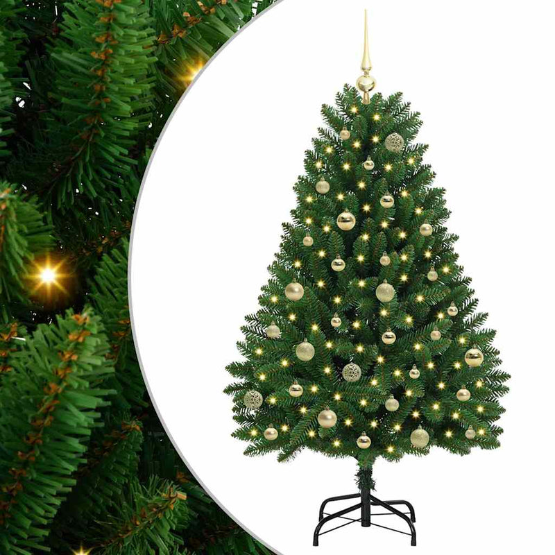ギャラリービューアに画像をロードする, Vidaxl kunstkerstboom met 150 led groen 150 cm pvc en metaal
