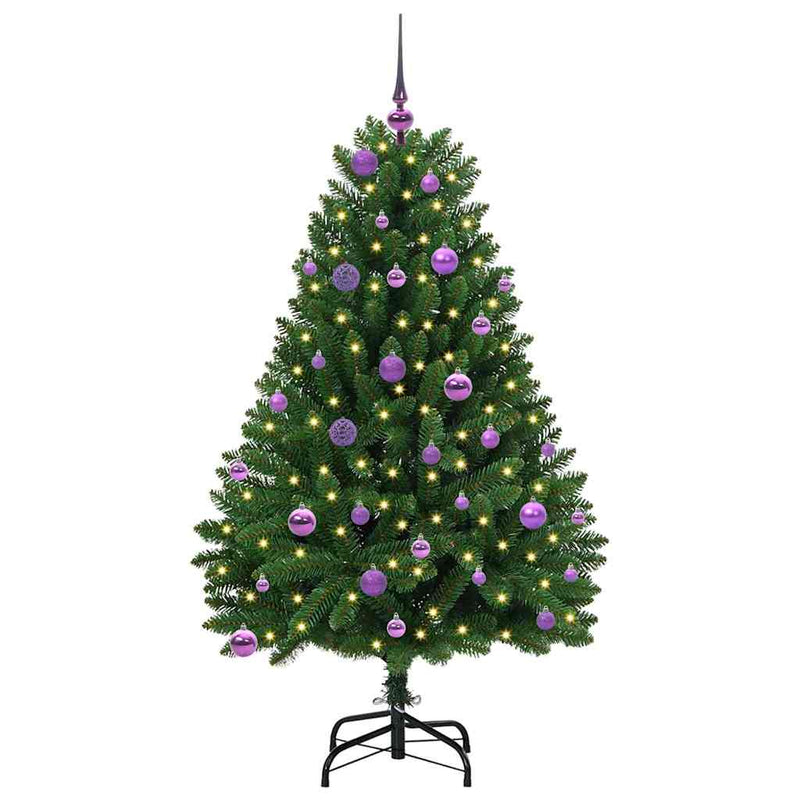 ギャラリービューアに画像をロードする, Vidaxl kunstkerstboom met 150 led groen 150 cm pvc en metaal
