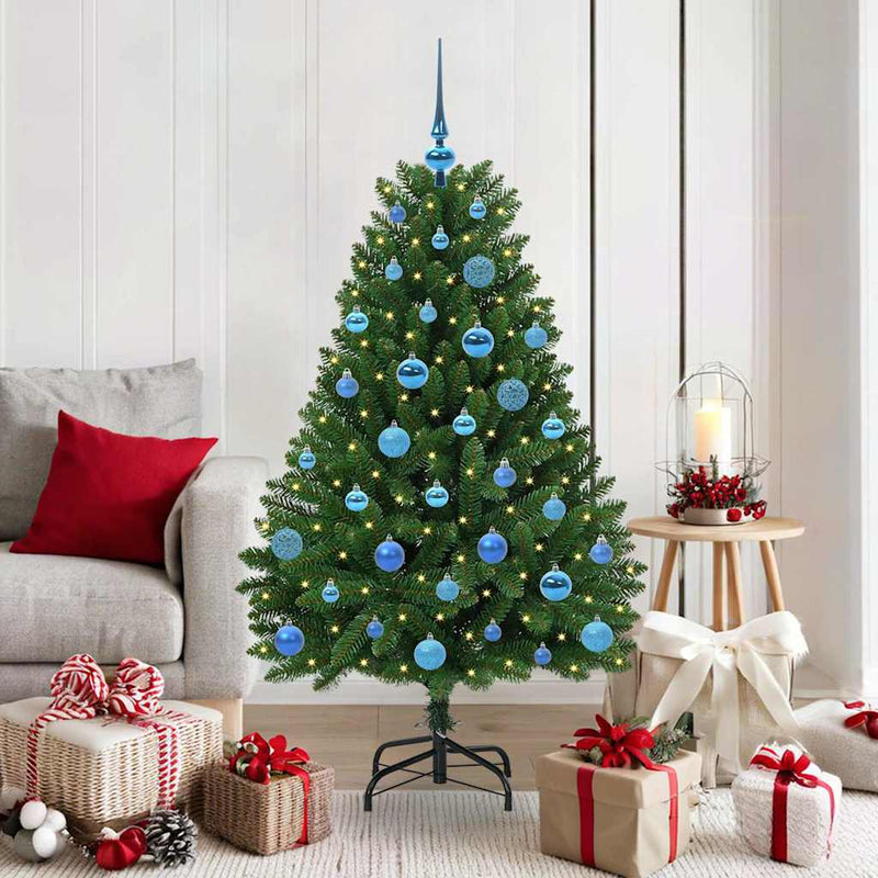ギャラリービューアに画像をロードする, Vidaxl kunstkerstboom met 150 led groen 150 cm pvc en metaal
