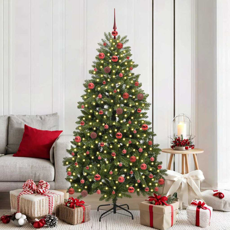 ギャラリービューアに画像をロードする, Vidaxl kunstkerstboom met 300 led groen 180 cm pvc en metaal
