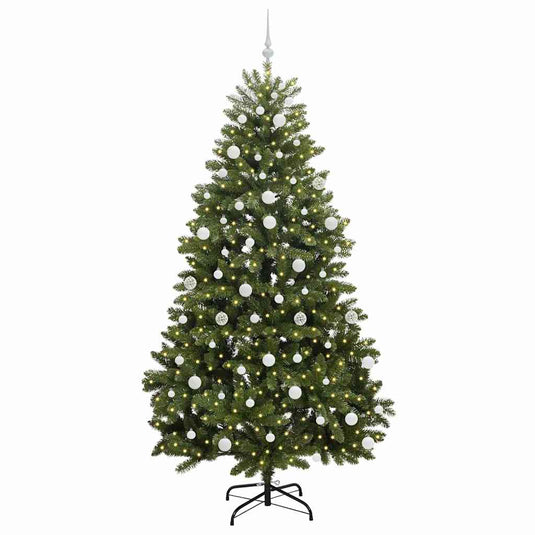 Vidaxl kunstkerstboom met 300 led groen 210 cm pvc en metaal