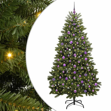 Vidaxl kunstkerstboom met 300 led groen 210 cm pvc en metaal
