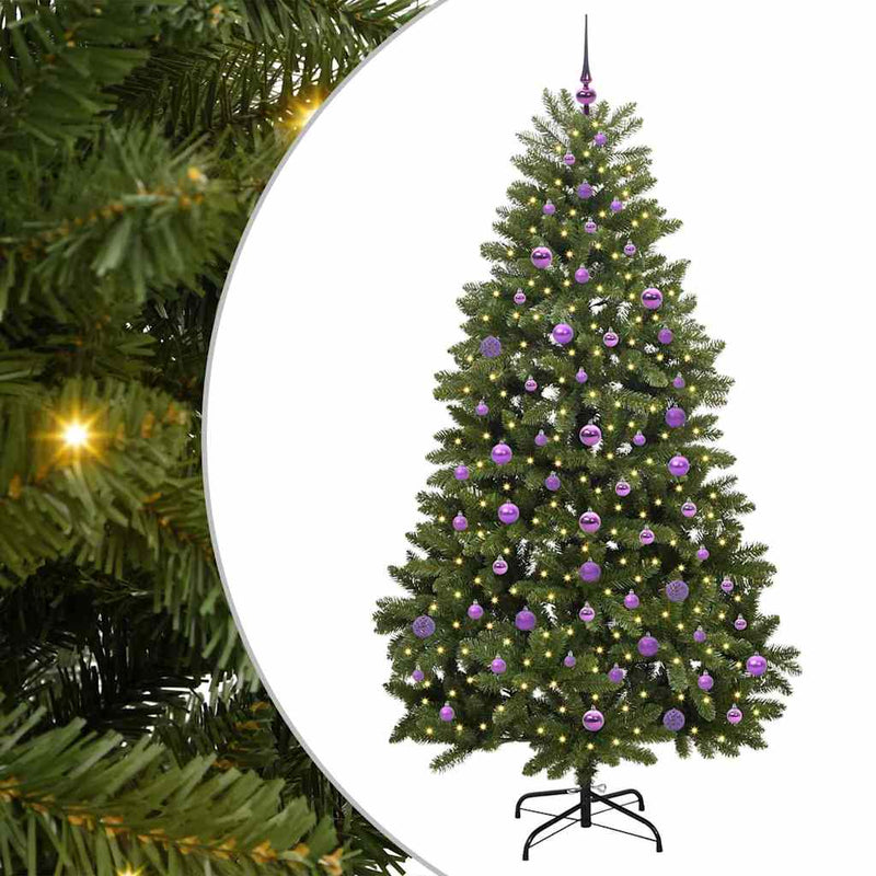 ギャラリービューアに画像をロードする, Vidaxl kunstkerstboom met 300 led groen 210 cm pvc en metaal
