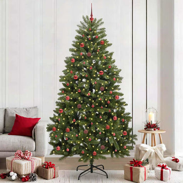 Vidaxl kunstkerstboom met 300 led groen 240 cm pvc en metaal