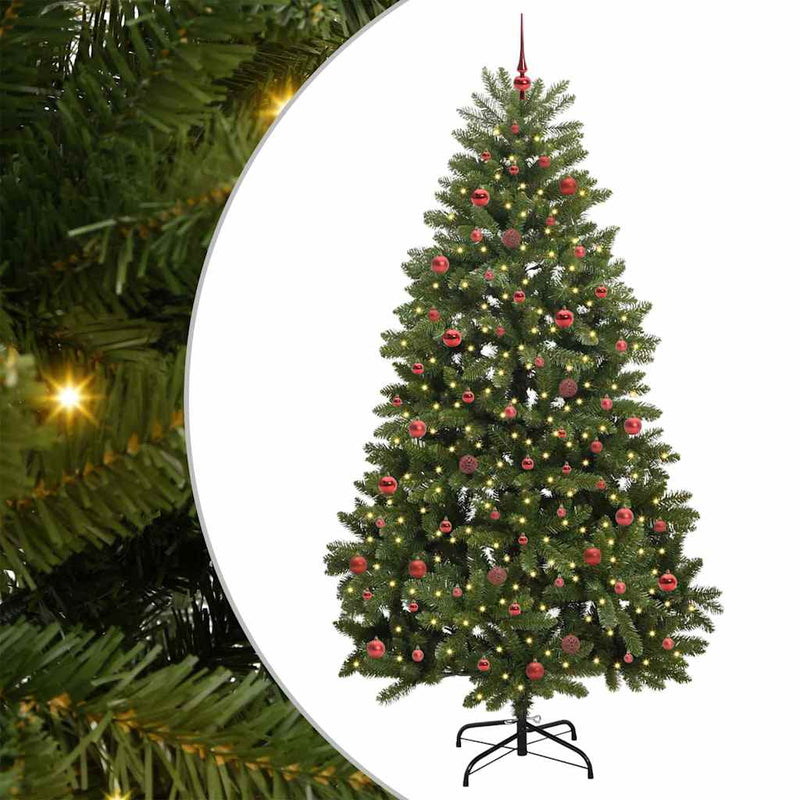 Afbeelding laden in galerijviewer, Vidaxl kunstkerstboom met 300 led groen 240 cm pvc en metaal
