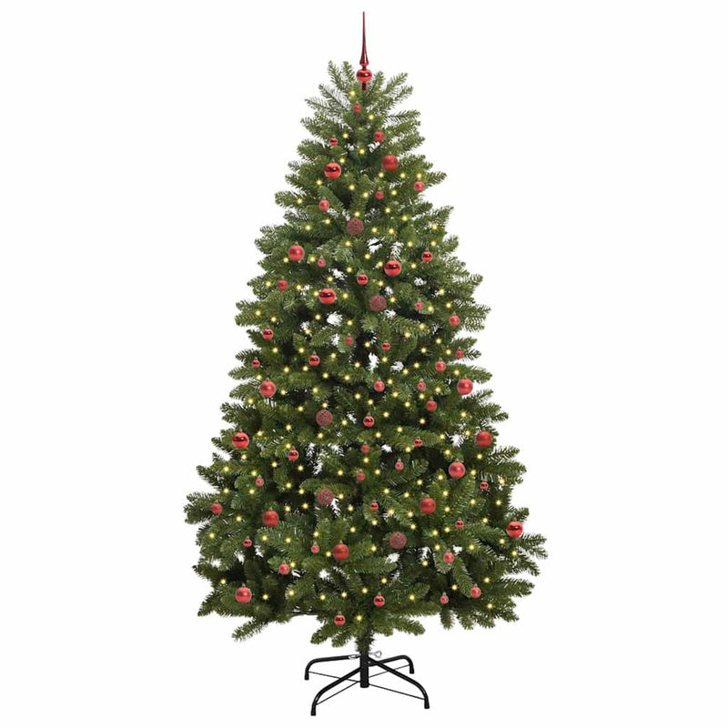 Afbeelding laden in galerijviewer, Vidaxl kunstkerstboom met 300 led groen 240 cm pvc en metaal
