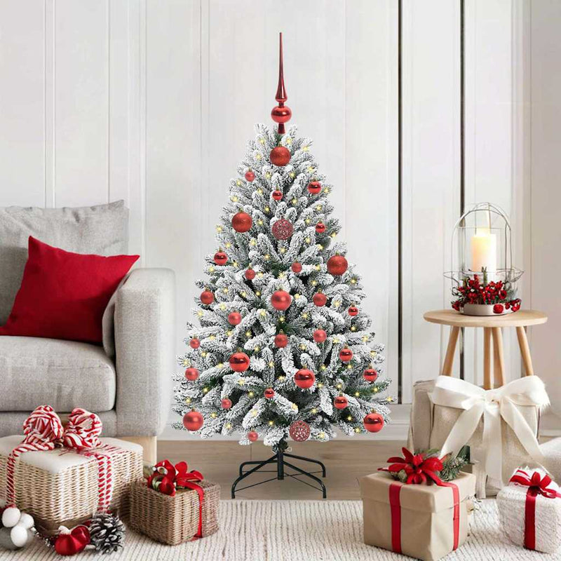 ギャラリービューアに画像をロードする, Vidaxl kunstkerstboom met 150 led groen en wit 120 cm pvc en metaal
