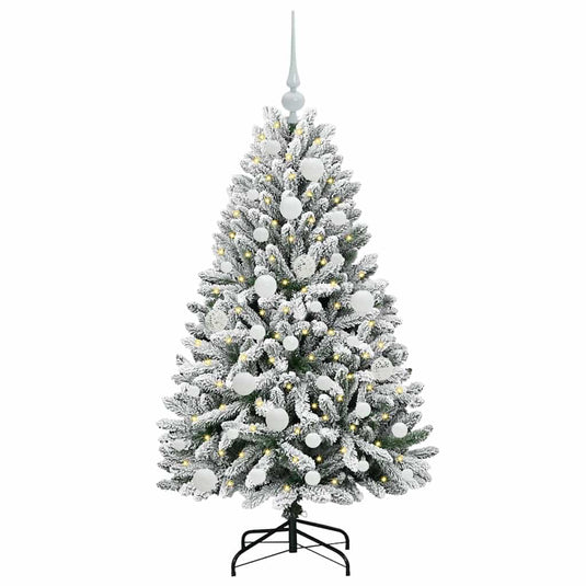 Vidaxl kunstkerstboom met 150 led groen en wit 120 cm pvc en metaal