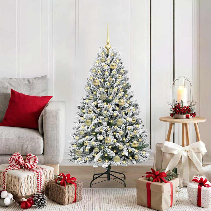 ギャラリービューアに画像をロードする, Vidaxl kunstkerstboom met 150 led groen en wit 120 cm pvc en metaal
