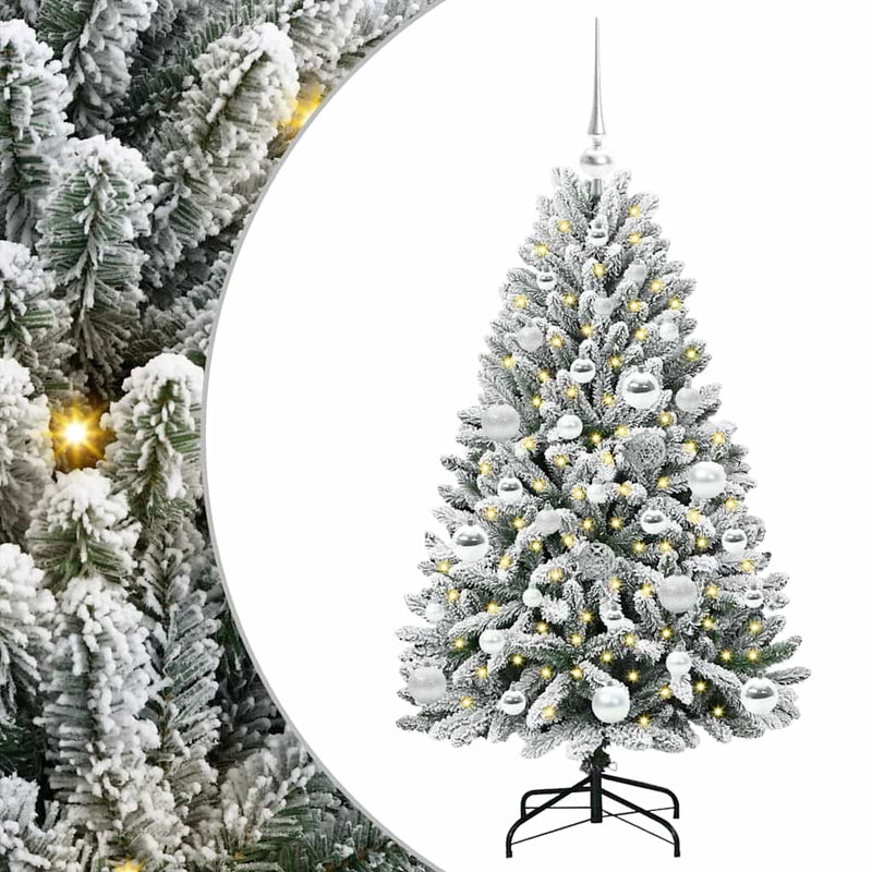 ギャラリービューアに画像をロードする, Vidaxl kunstkerstboom met 150 led groen en wit 120 cm pvc en metaal
