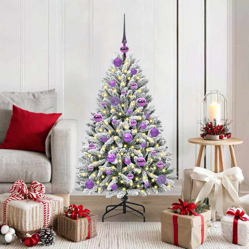 ギャラリービューアに画像をロードする, Vidaxl kunstkerstboom met 150 led groen en wit 120 cm pvc en metaal
