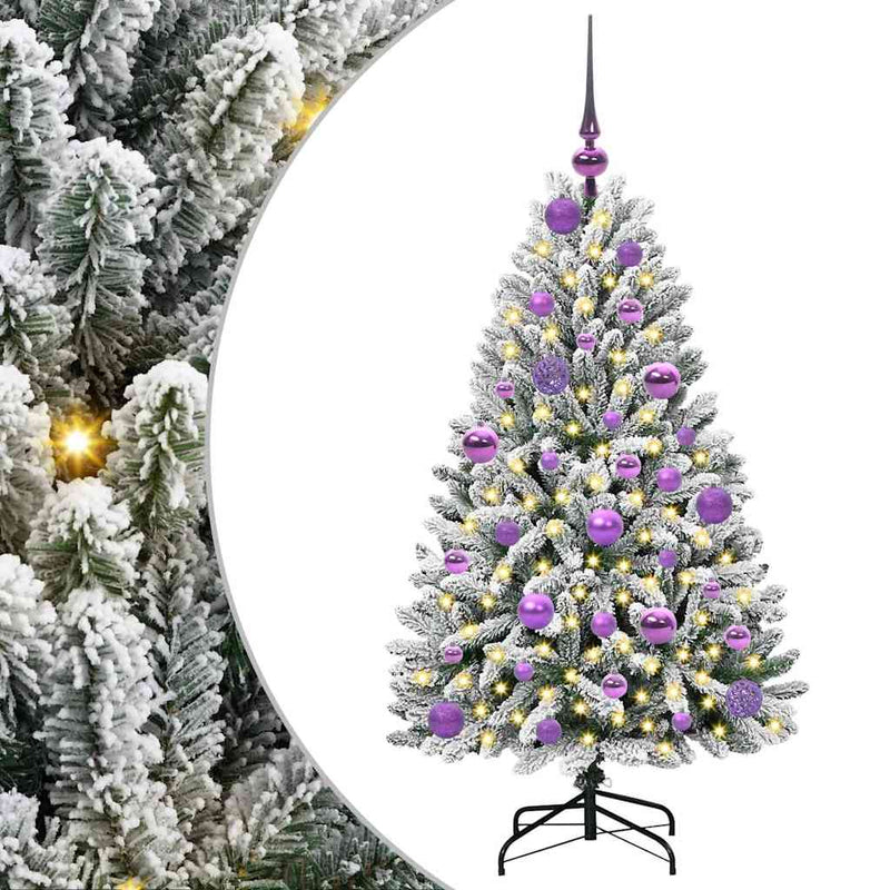 ギャラリービューアに画像をロードする, Vidaxl kunstkerstboom met 150 led groen en wit 120 cm pvc en metaal
