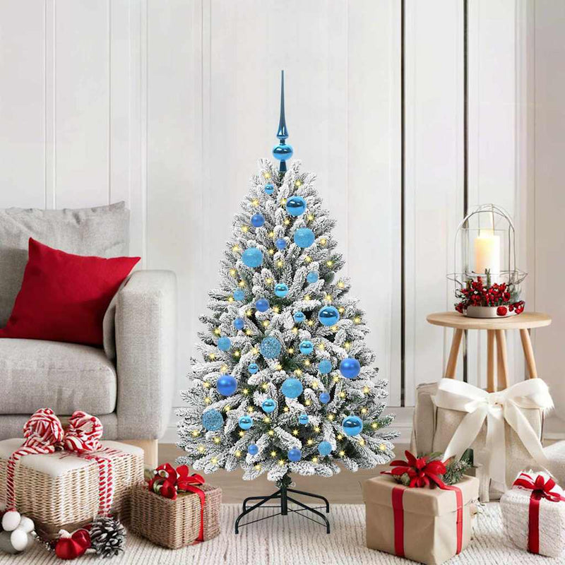 ギャラリービューアに画像をロードする, Vidaxl kunstkerstboom met 150 led groen en wit 120 cm pvc en metaal
