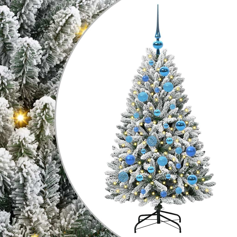 ギャラリービューアに画像をロードする, Vidaxl kunstkerstboom met 150 led groen en wit 120 cm pvc en metaal

