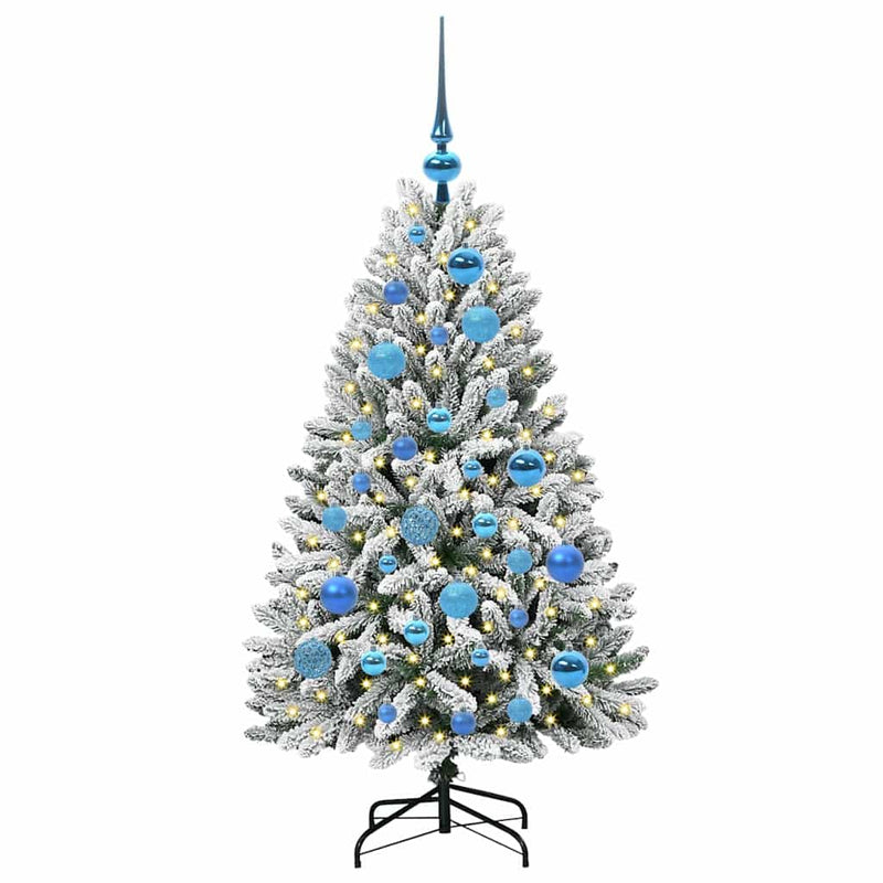 ギャラリービューアに画像をロードする, Vidaxl kunstkerstboom met 150 led groen en wit 120 cm pvc en metaal
