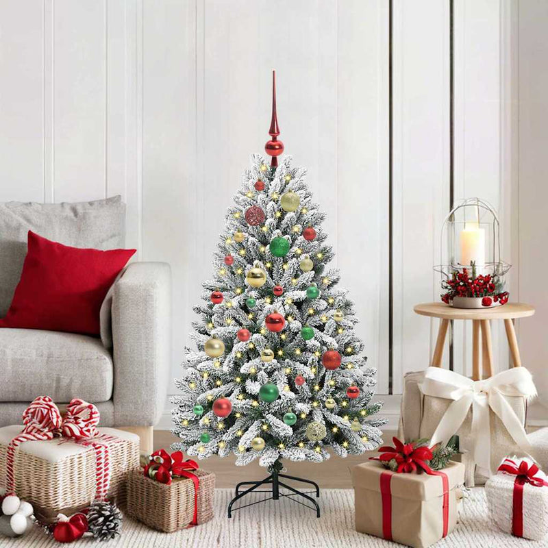 ギャラリービューアに画像をロードする, Vidaxl kunstkerstboom met 150 led groen en wit 120 cm pvc en metaal
