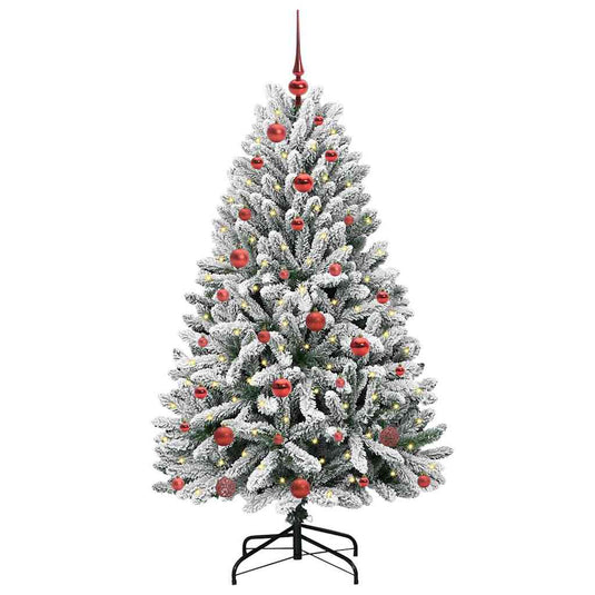 Vidaxl kunstkerstboom met 150 led groen en wit 150 cm pvc en metaal