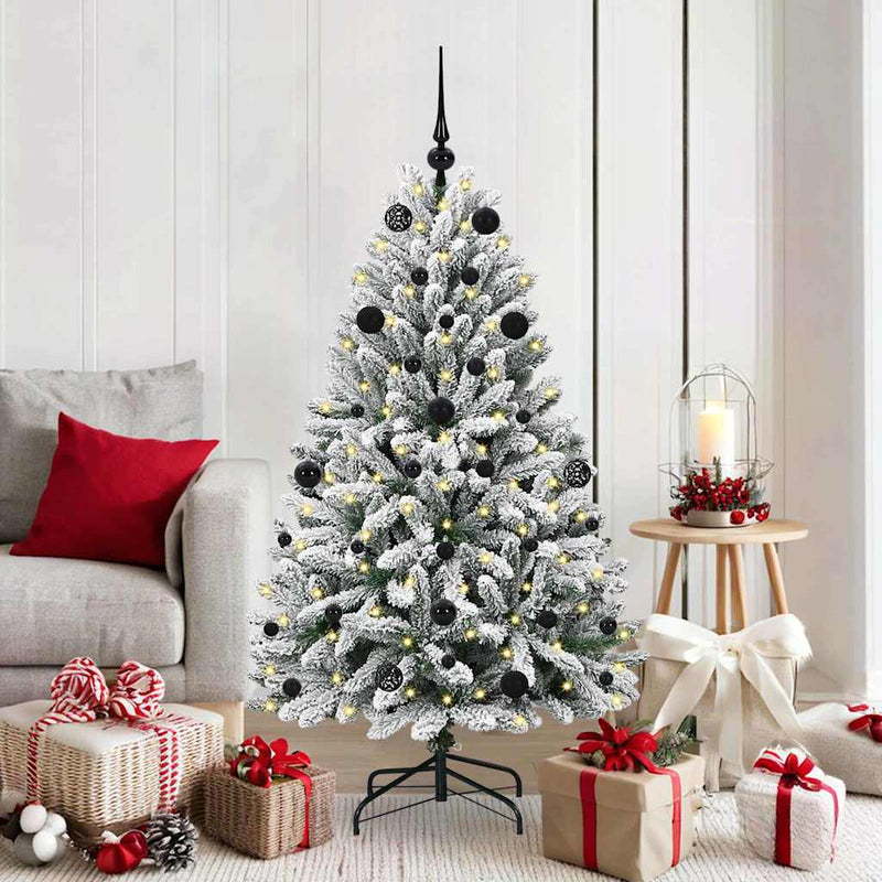 ギャラリービューアに画像をロードする, Vidaxl kunstkerstboom met 150 led groen en wit 150 cm pvc en metaal
