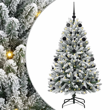 Vidaxl kunstkerstboom met 150 led groen en wit 150 cm pvc en metaal
