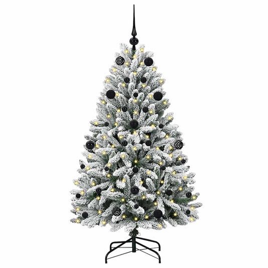 Vidaxl kunstkerstboom met 150 led groen en wit 150 cm pvc en metaal