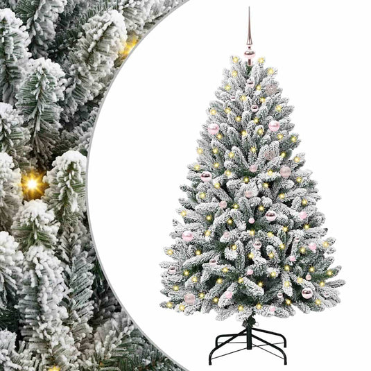 Vidaxl kunstkerstboom met 150 led groen en wit 150 cm pvc en metaal