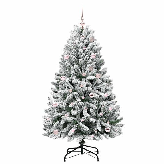 Vidaxl kunstkerstboom met 150 led groen en wit 150 cm pvc en metaal