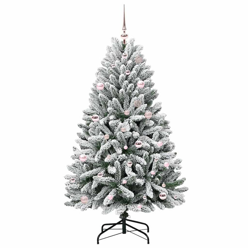 ギャラリービューアに画像をロードする, Vidaxl kunstkerstboom met 150 led groen en wit 150 cm pvc en metaal
