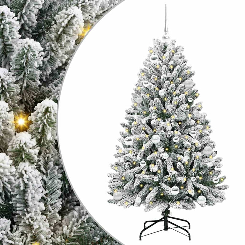 ギャラリービューアに画像をロードする, Vidaxl kunstkerstboom met 150 led groen en wit 150 cm pvc en metaal
