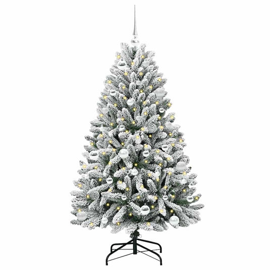 Vidaxl kunstkerstboom met 150 led groen en wit 150 cm pvc en metaal
