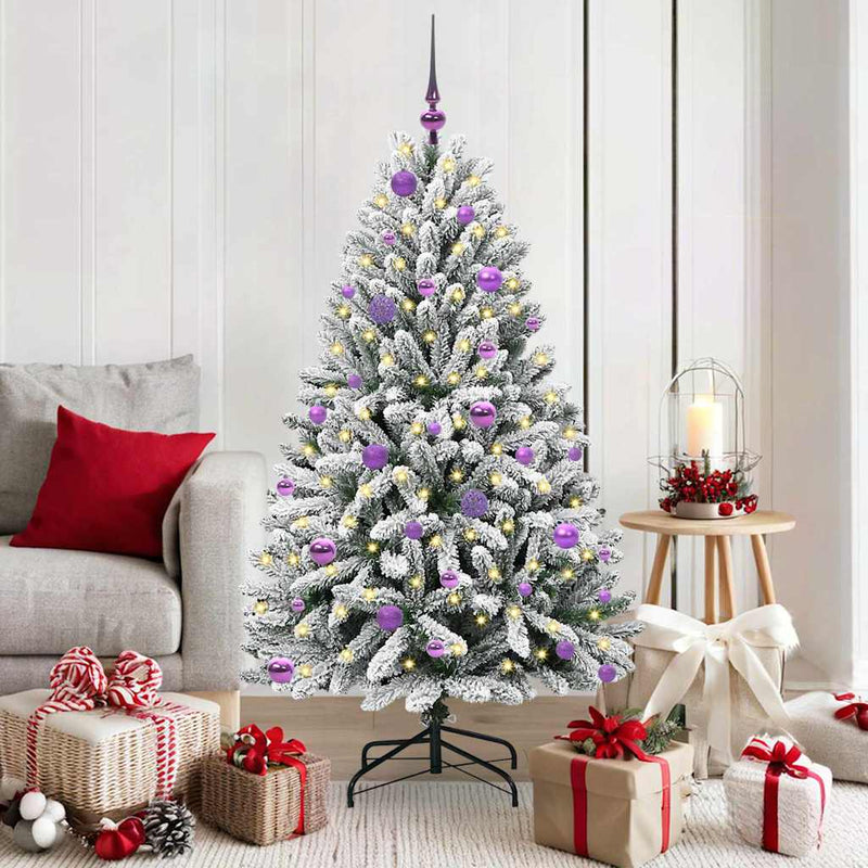 Chargez l'image dans la visionneuse de la galerie, Vidaxl kunstkerstboom met 150 led groen en wit 150 cm pvc en metaal
